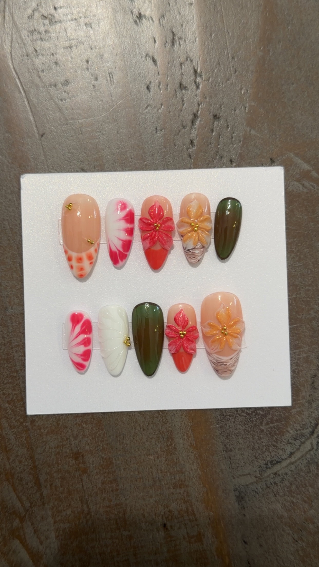 Flower Garden custom press-on nail set by Pretty Impress'd